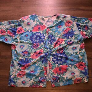 Vintage Just for Women Floral Button up T-Shirt
